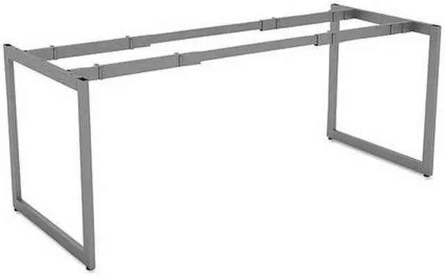 Alt view image 19 of 20 - Alera Open Office Desk Series Adjustable O-Leg Desk Base 30" Deep Silver