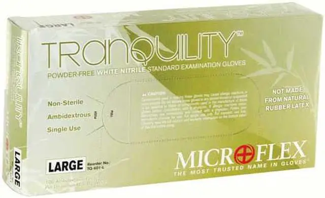 Alt view image 4 of 5 - MICROFLEX TQ-601-XL Disposable Gloves, Nitrile, Powder Free, White, Xl, 100 PK