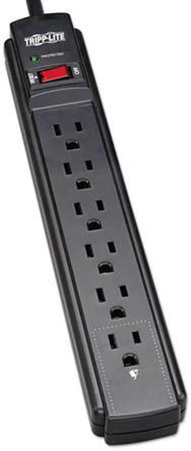 Alt view image 12 of 15 - Tripp Lite Tlp606B 6-Outlet Surge Protector/Suppressor ,6-Ft Cord, Black