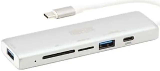 Alt view image 9 of 19 - Tripp Lite USB C Multiport Adapter 2x USB-A 1x USB-C Card Reader U4600022AMC1
