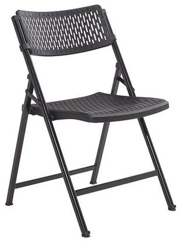 Alt view image 2 of 9 - National Public Seating 1410 Airflex Series Premium Polypropylene Folding Chair - Black, Pack of 4