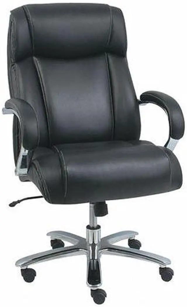 Alt view image 4 of 15 - Alera Maxxis Series Big and Tall Leather Chair Black/Chrome MS4419
