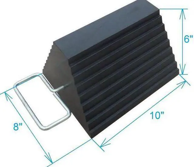 Alt view image 2 of 4 - ZORO SELECT 22XW88 Wheel Chock,Molded Rbr w/Stl Grab,Black