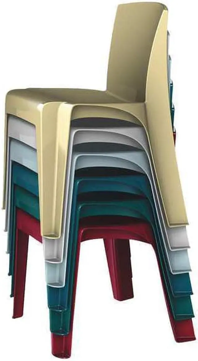 Alt view image 2 of 2 - CORTECH 86484-SB Stacking Chair, RazorBack Series, Polypropylene Slate Blue