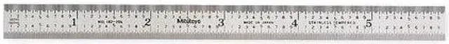 Main image of MITUTOYO 182-206 Steel Rule,Rigid,6In,50/100ths/0.5/1mm