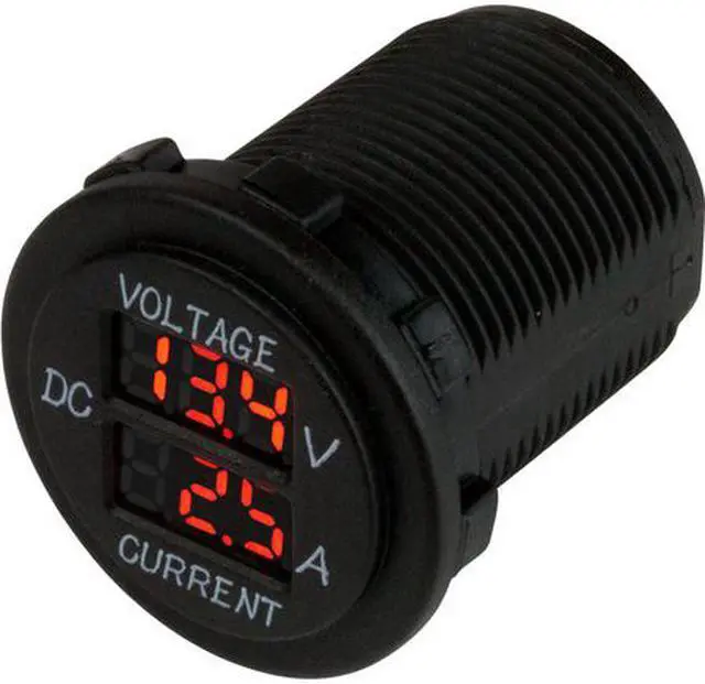 Alt view image 5 of 7 - Sea-Dog Round Voltage & Amp Meter - 6V-30V & 0 Amp - 10 Amp Meter