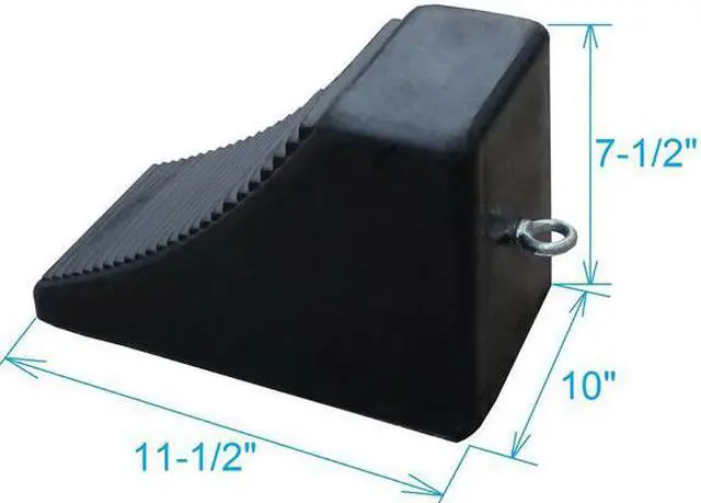 Alt view image 2 of 2 - ZORO SELECT 22XW84 Wheel Chock,Molded Rbr w/Stl Grab,Black