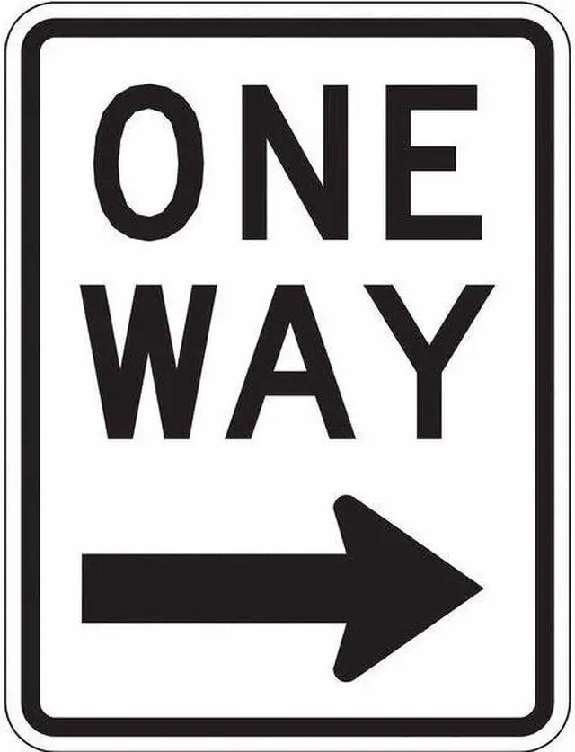 Alt view image 3 of 3 - LYLE R6-2R-18HA One Way Traffic Sign, 24 in H, 18 in W, Aluminum, Vertical