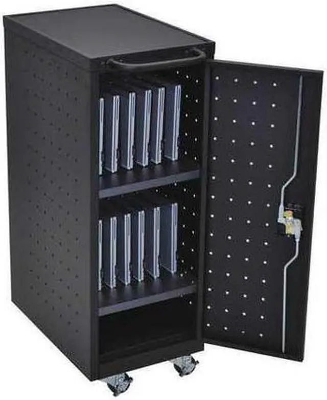 Alt view image 13 of 19 - Luxor Black 12 Laptop Charging Cart Includes Electrical Outlets