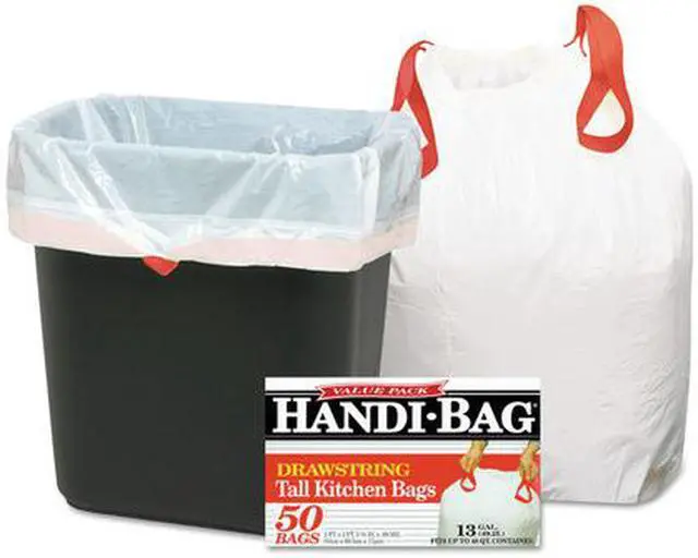 Alt view image 3 of 7 - Super Value Pack Trash Bags, 13Gal, .69Mil, 24 X 27 3/8, White, 50/Box