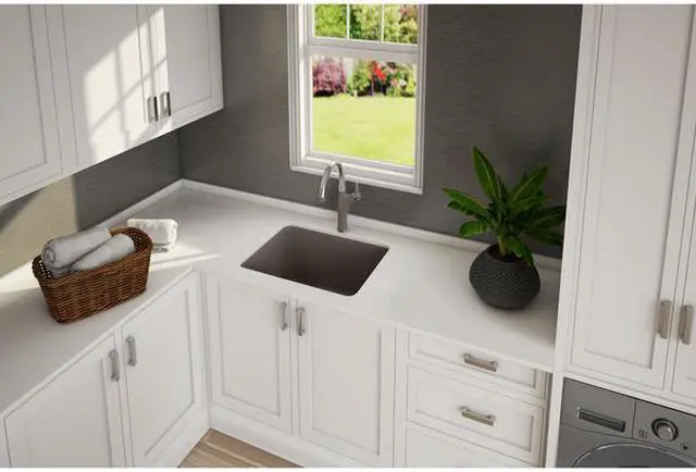 Alt view image 2 of 2 - BLANCO 401926 LIVEN 2Mt Granite Composite 25" x 22" Laundry Sink Truffle