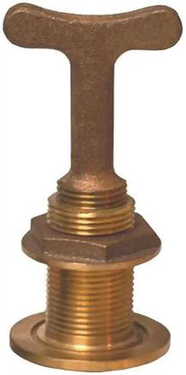 Alt view image 6 of 7 - GROCO GARBOARD DRAIN WITH INSIDE T-HANDLE PLUG