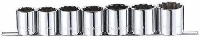 Main image of WESTWARD 53PN62 1/2" Drive Socket Set, SAE, 7pcs