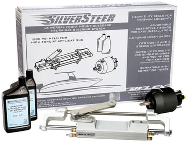 Alt view image 3 of 5 - Uflex Usa SILVERSTEER2TB Uflex Silversteer Universal Front Mount Outboard Hydraulic Tilt Steering System - 1500psi V2