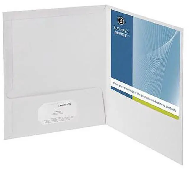 Alt view image 5 of 7 - Business Source Two-Pocket Folders with Business Card Holder