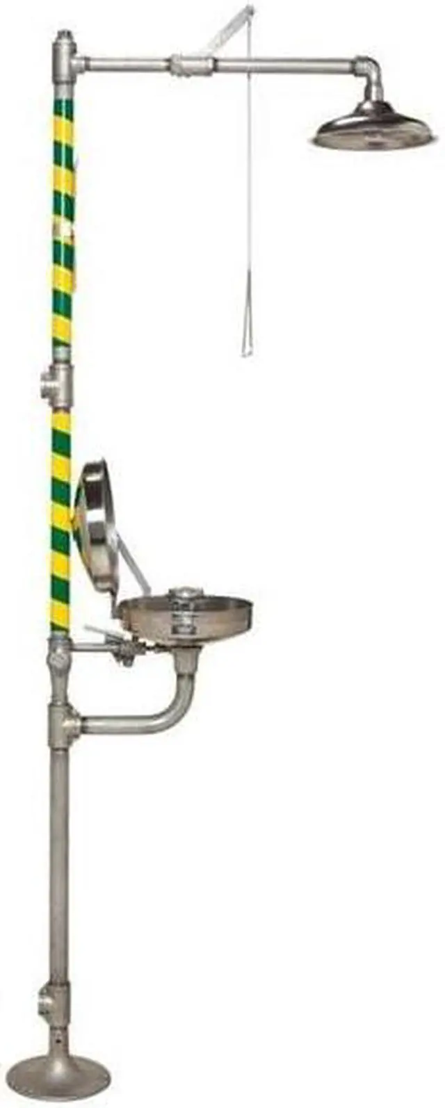 Alt view image 8 of 8 - HAWS 8330 Shower with Eyewash, Floor Mount, Stainless Steel Pipe, 95 1/4 in H,