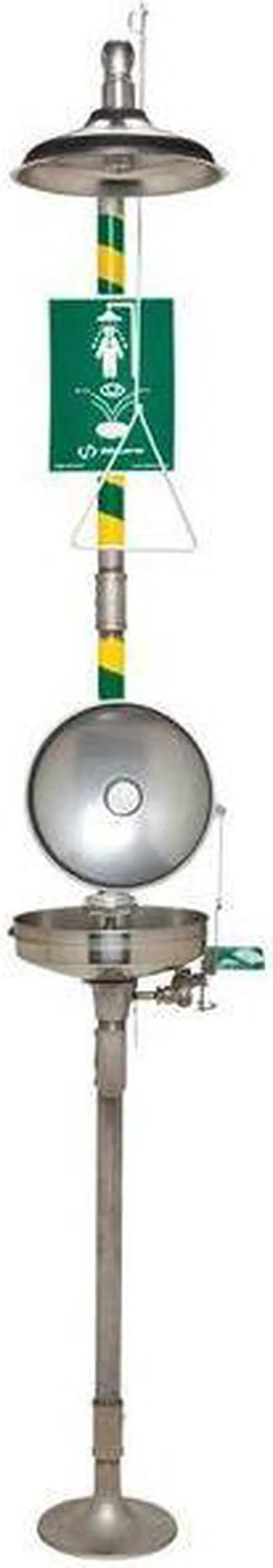 Alt view image 3 of 8 - HAWS 8330 Shower with Eyewash, Floor Mount, Stainless Steel Pipe, 95 1/4 in H,