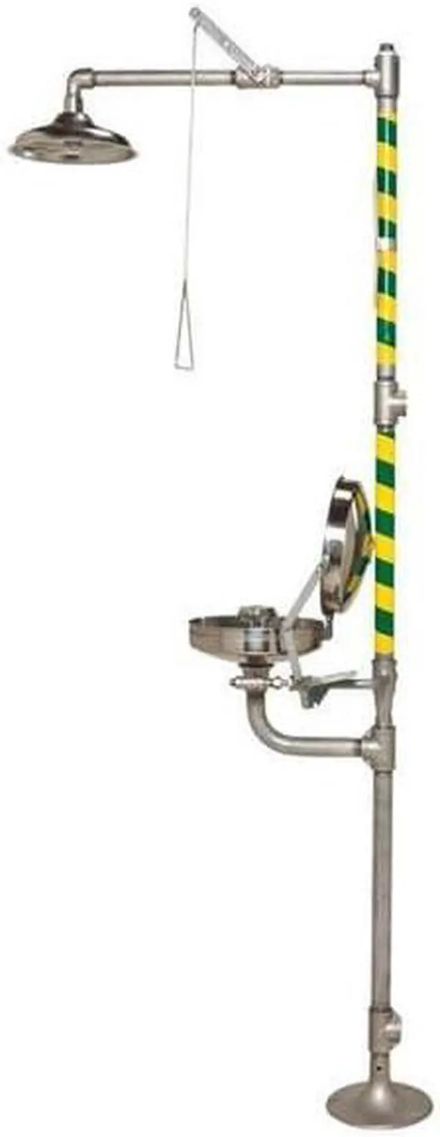 Alt view image 4 of 8 - HAWS 8330 Shower with Eyewash, Floor Mount, Stainless Steel Pipe, 95 1/4 in H,