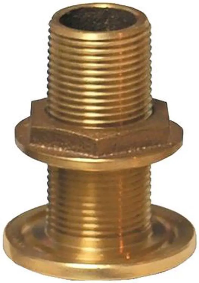 Alt view image 3 of 6 - GROCO 1 BRONZE THRU-HULL FITTING WITH NUT
