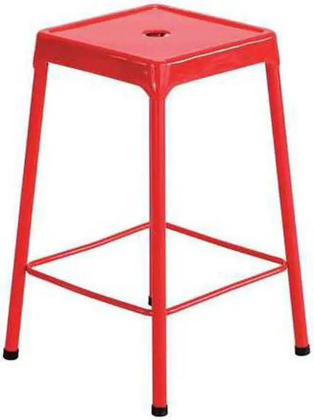 Alt view image 6 of 6 - Safco - 6605RD - Counter-Height Steel Stool, Red