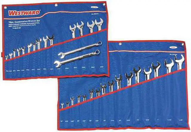 Alt view image 3 of 6 - WESTWARD 3XU43 Combo Wrench Set,1/4-1-1/8 in, 7-24 mm, 32-Piece