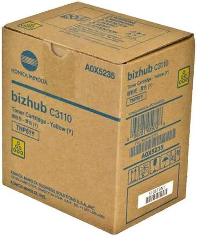 Alt view image 7 of 10 - Yellow Toner Cartridge for Konica Minolta A0X5235 bizhub C3110, Genuine Konica Minolta Brand