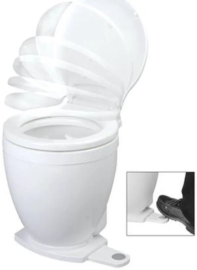 Alt view image 2 of 3 - JABSCO LITE FLUSH 12V ELECTRIC TOILET WITH FOOTSWITCH 58500-0012