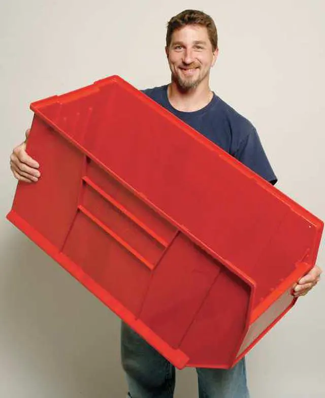 Alt view image 3 of 5 - QUANTUM STORAGE SYSTEMS QUS997RD Storage Bin, Polypropylene, Red, 17 1/2 in H,