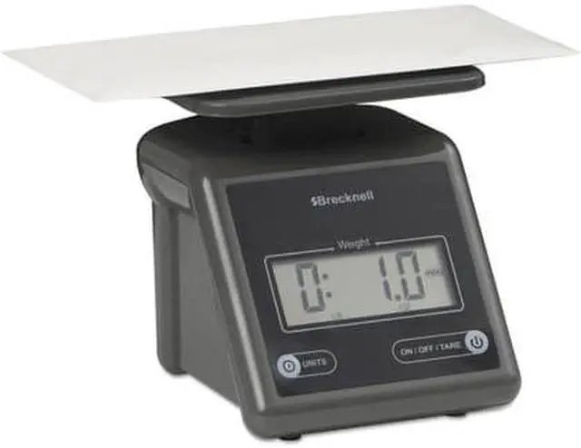 Alt view image 11 of 13 - Brecknell Electronic Postal Scale, 7 lbs Capacity, 6 4/5 x 5 3/5 Platform, Gray