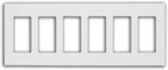 Main image of leviton 80326sw 6gang decora plus wallplate screwless snapon mount, white