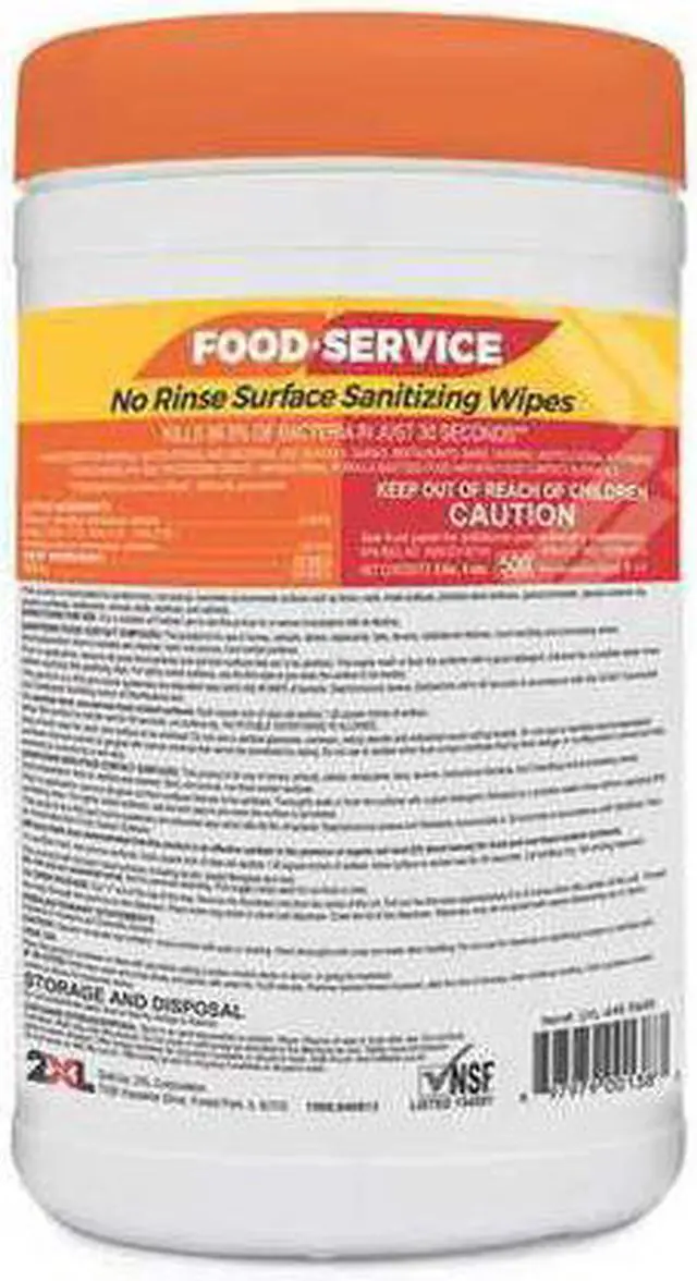 Alt view image 8 of 10 - Food Service No Rinse Surface Sanitizing Wipes, 8 X 6, White, 100/pk, 6pk/ct