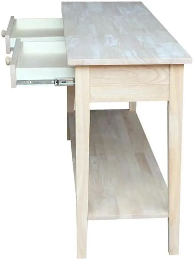 Alt view image 7 of 8 - International Concepts OT-696796 Unfinished Spencer Extended Length Console , Server Table