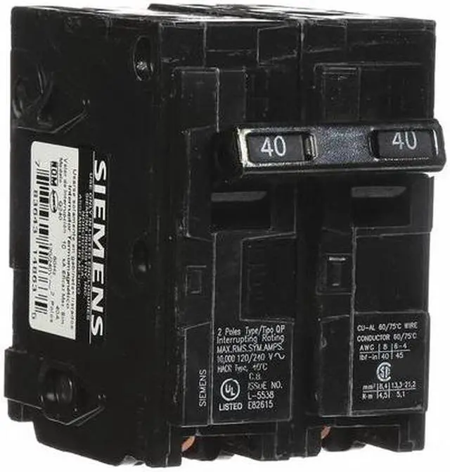 Alt view image 2 of 3 - SIEMENS Q240 40 A Plug In Standard Miniature Circuit Breaker , 120/240V AC 48V