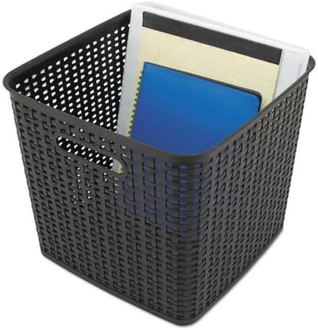 Alt view image 4 of 7 - Advantus Extra Large Weave Bin 12.64" x 11" Black 2/Pack 40376