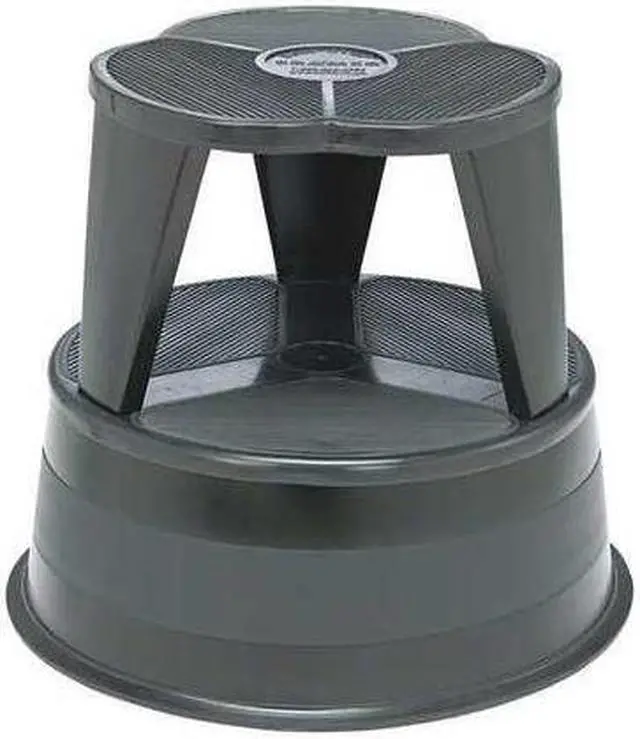 Main image of Cramer Kik-Step Steel Step Stool 350 lb cap 16" dia. x 14 1/4h Black 100192