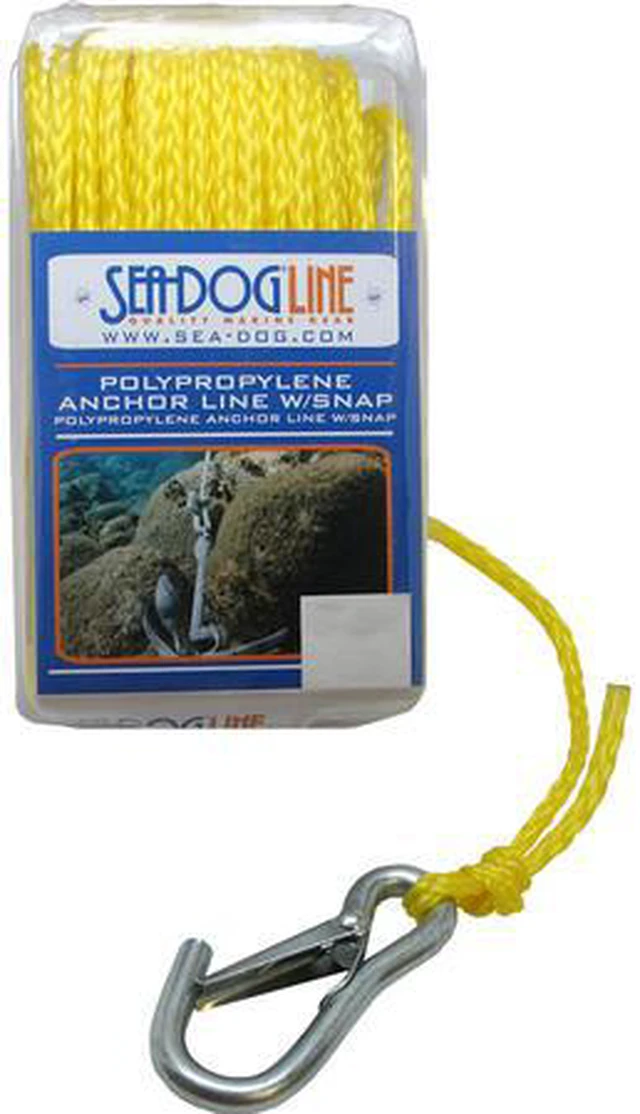 Alt view image 9 of 10 - Sea-Dog Poly Pro Anchor Line w/Snap - 1/4" x 100' - Yellow
