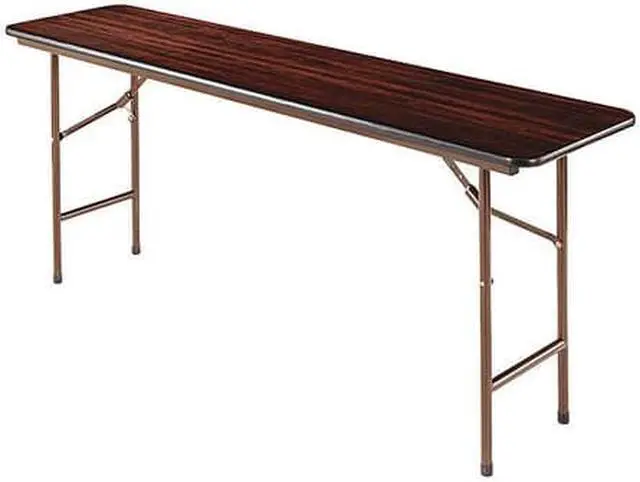 Alt view image 11 of 17 - Wood Folding Table Rectangular 72wx18dx29h Mahogany