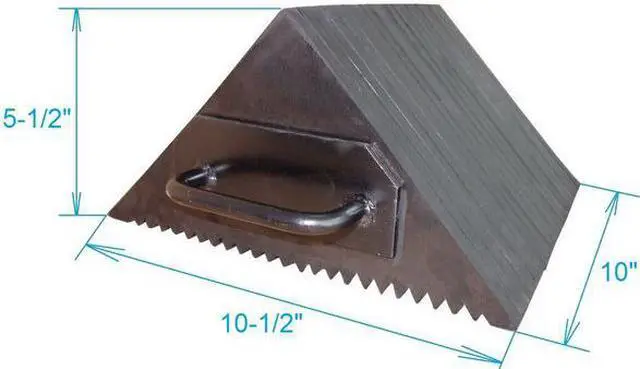 Alt view image 2 of 4 - ZORO SELECT 3KR79 Wheel Chock, Single, Laminated Rubber, 10 in L, 10 1/2 in W,