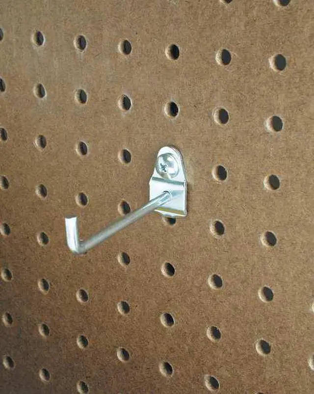Alt view image 7 of 8 - Triton Products 71319 2.75 In. Single Rod 90 Degree Bend .19 In. Dia. Zinc Plated Steel Pegboard Hook for DuraBoard  10 Pack