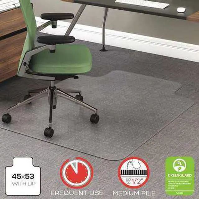 Alt view image 2 of 16 - Deflecto RollaMat Frequent Use Chair Mat for Medium Pile Carpet 36 x 48 w/Lip Clear CM15113