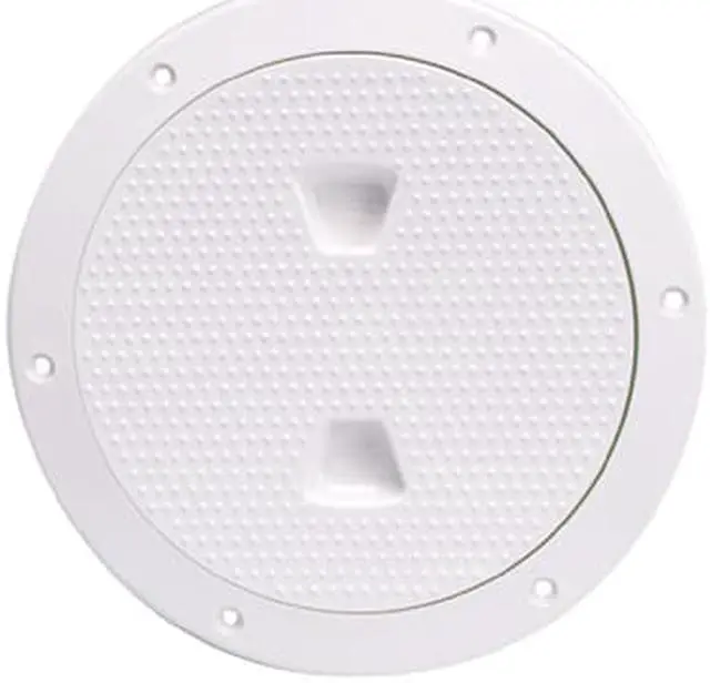 Alt view image 2 of 8 - Beckson DP62-W Screw-Out Deck Plate - 6", White w/Diamond Texture