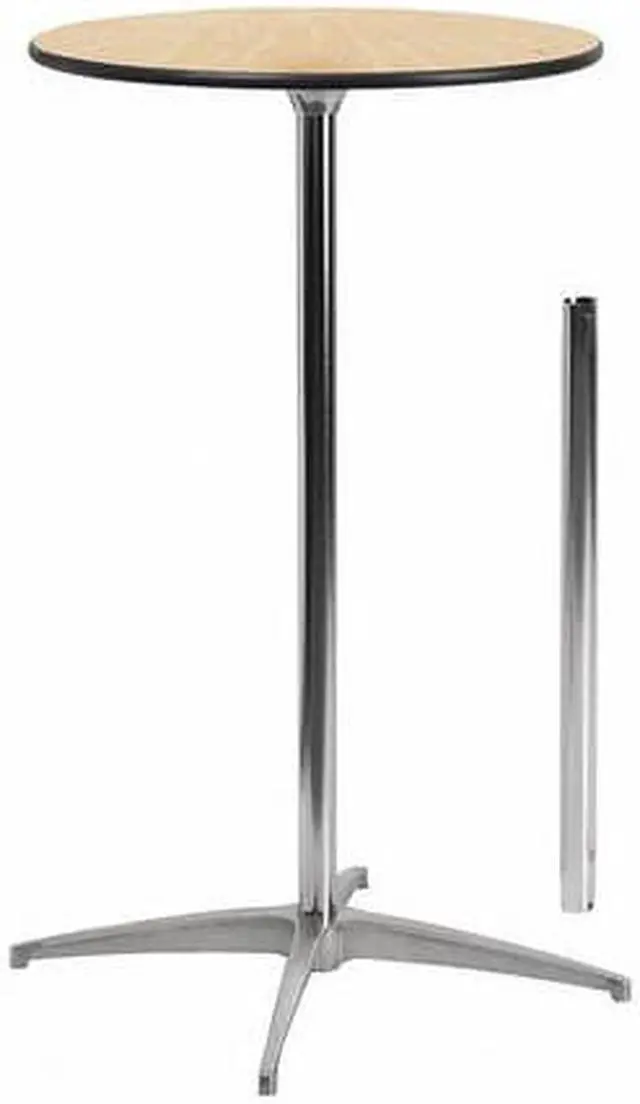 Alt view image 11 of 20 - 24'' Round Wood Cocktail Table with 30'' and 42'' Columns