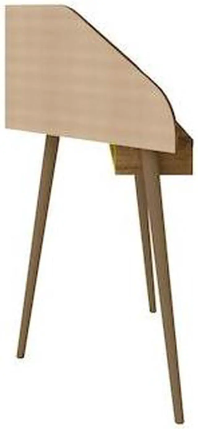 Alt view image 16 of 18 - Bradley Corner Desk with Keyboard Shelf in Rustic Brown and Yellow
