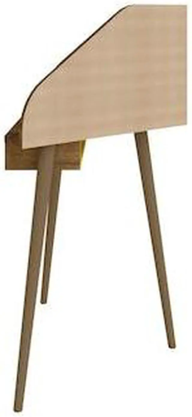 Alt view image 17 of 18 - Bradley Corner Desk with Keyboard Shelf in Rustic Brown and Yellow
