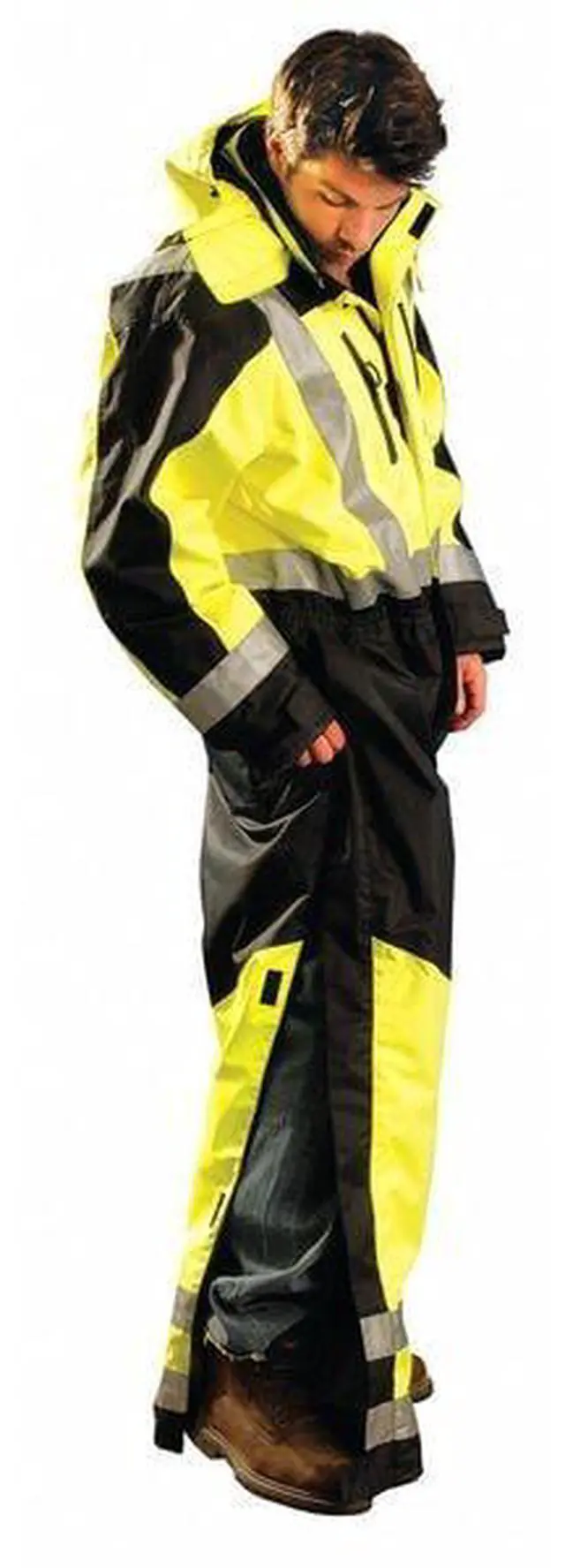 Alt view image 5 of 7 - OCCUNOMIX SP-CVL-BYL Coverall,Black/Yellow,L