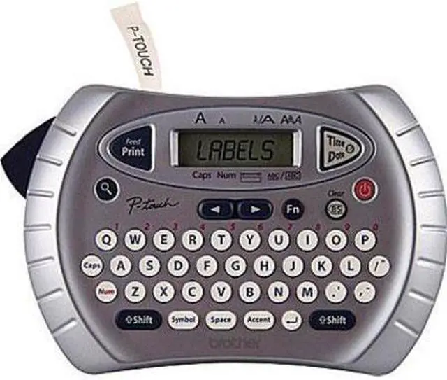 Alt view image 4 of 5 - Brother PT70BM Personal Handheld Direct Thermal Labeler, QWERTY Keyboard, 230 dpi, Manual Cutter, Silver/Blue