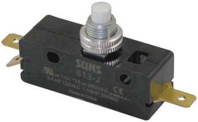 ZORO SELECT 6A887 Industrial Snap Action Switch, Panel Mount, Plunger  Actuator,