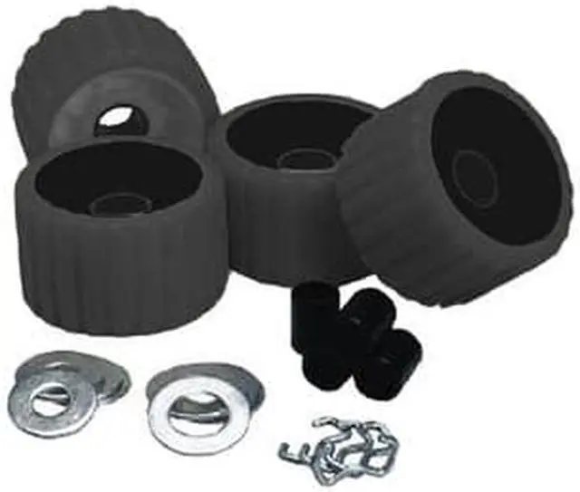 Alt view image 3 of 4 - C.E. Smith Ribbed Roller Replacement Kit - 4 Pack - Black [29210]