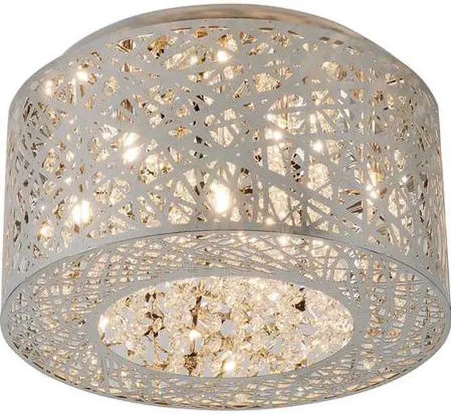 Main image of ET2 E21300-10PC Inca 7-Light 15.75" Wide Polished Chrome Flush Mount Light