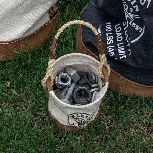 Alt view image 5 of 9 - KLEIN TOOLS 5104MINI Bucket Bag, White, Mini Leather, 1 Pockets